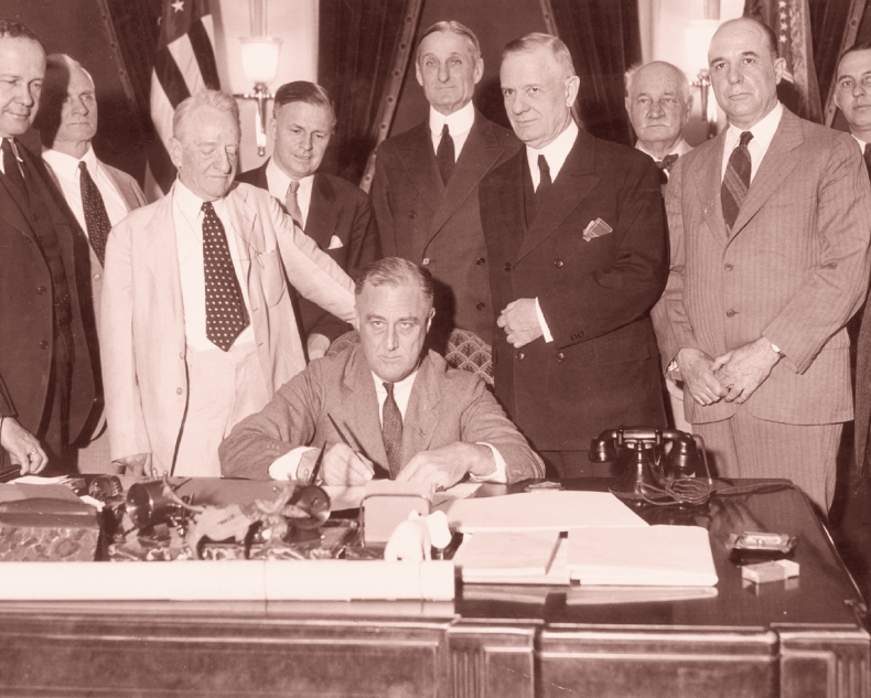 FDR signing bill